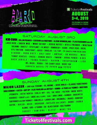 Hard Summer 2019 Full Lineup Includes Kid Cudi, Major Lazer and Dillion