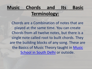 Types of Music Chords and Its Terminology