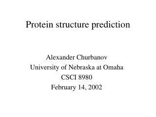 Protein structure prediction