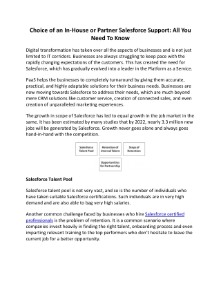 Choice Of An In-House Or Partner Salesforce Support: All You Need To Know