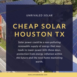 Cheap Solar Houston TX | Residential Solar Supplier TX