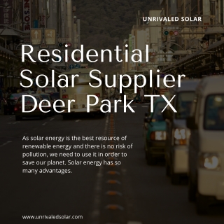 Residential Solar Supplier Deer Park TX