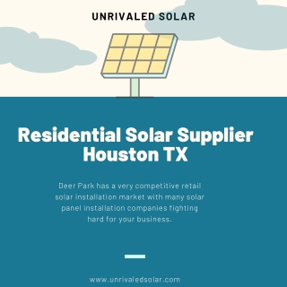 Residential Solar Supplier Houston TX