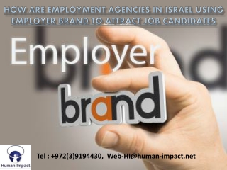 How are employment agencies in Israel using employer brand to attract job candidates?