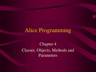 Alice Programming