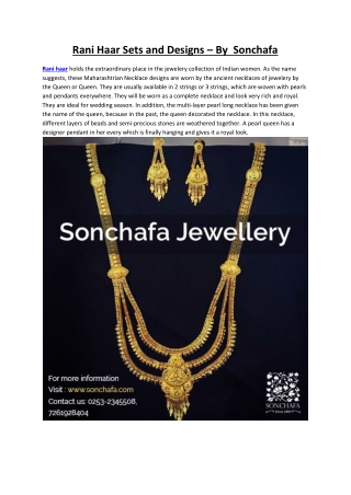 Rani Haar Sets and Designs – By Sonchafa