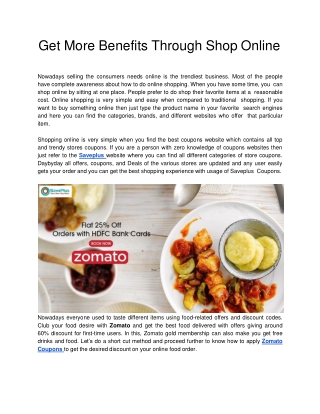 Get More Benefits Through Shop Online