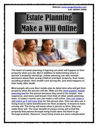 Estate Planning - Make a Will Online