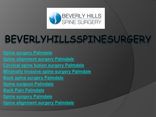 Back spine surgery Palmdale