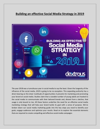 Building an effective Social Media Strategy in 2019