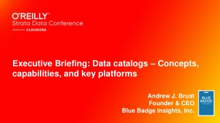 Executive Briefing: Data catalogs – Concepts , capabilities, and key platforms