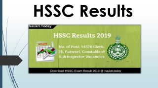 HSSC Results 2019 Exam Wise Cut off HSSC Results की ताज़ा ख़बर