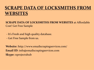 SCRAPE DATA OF LOCKSMITHS FROM WEBSITES