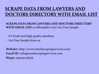 SCRAPE DATA FROM LAWYERS AND DOCTORS DIRECTORY WITH EMAIL LIST