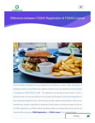 Difference Between FSSAI Registration & FSSAI License