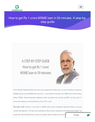 How to Get Rs 1 Crore MSME Loan in 59 Minutes. a Step-By-step Guide