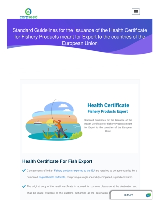Standard Guidelines for the Issuance of the Health Certificate
