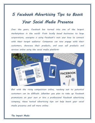5 Facebook Advertising Tips to Boost Your Social Media Presence