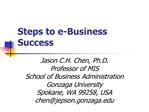 Steps to e-Business Success