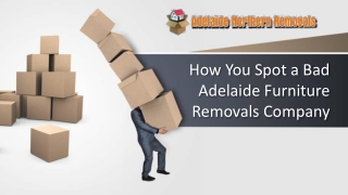 How You Spot a Bad Adelaide Furniture Removals Company