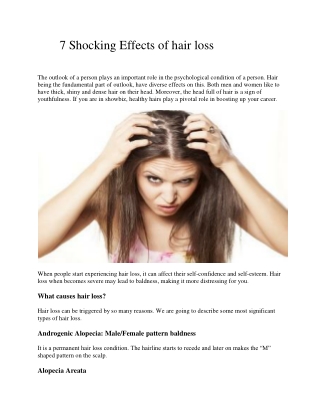 7 Shocking Effects of hair loss