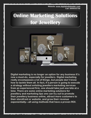 Online Marketing Solutions for Jewellery