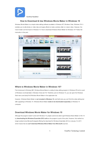 How to Download & Use Windows Movie Maker in Windows 10