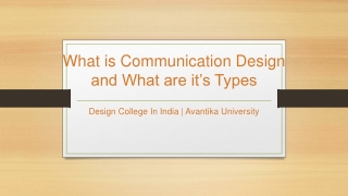 Types of Communication Design - Avantika University