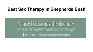 Best Sex Therapy In Shepherds Bush