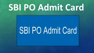 SBI PO Admit Card 2019 - Download Mains Exam Call Letter @ sbi.co.in