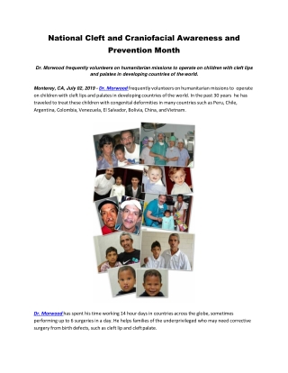 National Cleft and Craniofacial Awareness ﻿and Prevention Month