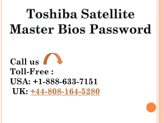 Toshiba satellite master bios password