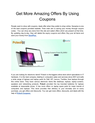 Get More Amazing Offers By Using Coupons