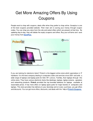 Get More Amazing Offers By Using Coupons