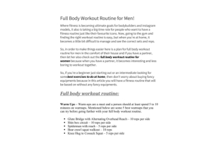 Full Body Workout Routine for Men!