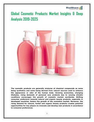 Global Cosmetic Products Market Insights & Deep Analysis 2019-2025