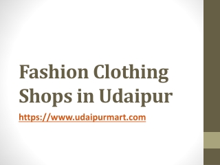 Fashion Clothing Shops in Udaipur