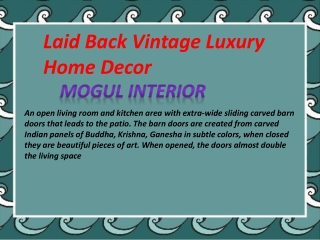 Laid Back Vintage Luxury Home Decor