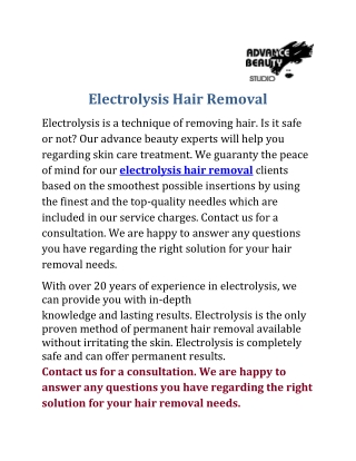 Electrolysis Hair Removal