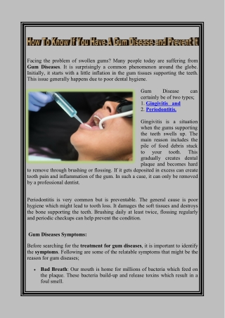 How To Know If You Have A Gum Disease and Prevent It