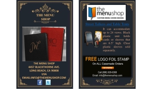 Menu Cover Shop | Restaurant Menu Covers | The Menu Shop