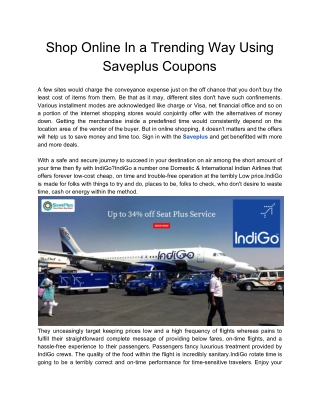 Shop Online In a Trending Way Using Saveplus Coupons