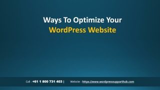Way to optimize Wordpress website