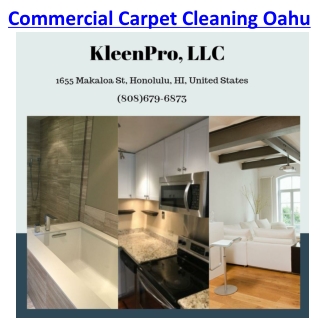 Commercial Carpet Cleaning Oahu