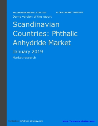 WMStrategy Demo Scandinavian Countries Phthalic Anhydride Market January 2019