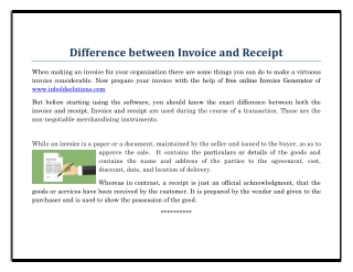 Difference between Invoice and Receipt