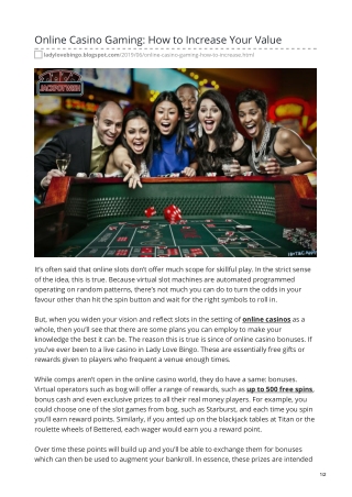 Online Casino Gaming: How to Increase Your Value