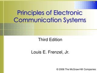 Principles of Electronic Communication Systems
