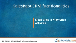 Single Click To View Sales Activities