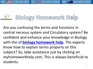 Biology Homework help